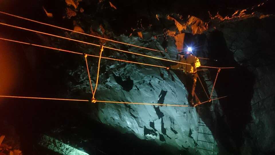 Underground in a mine