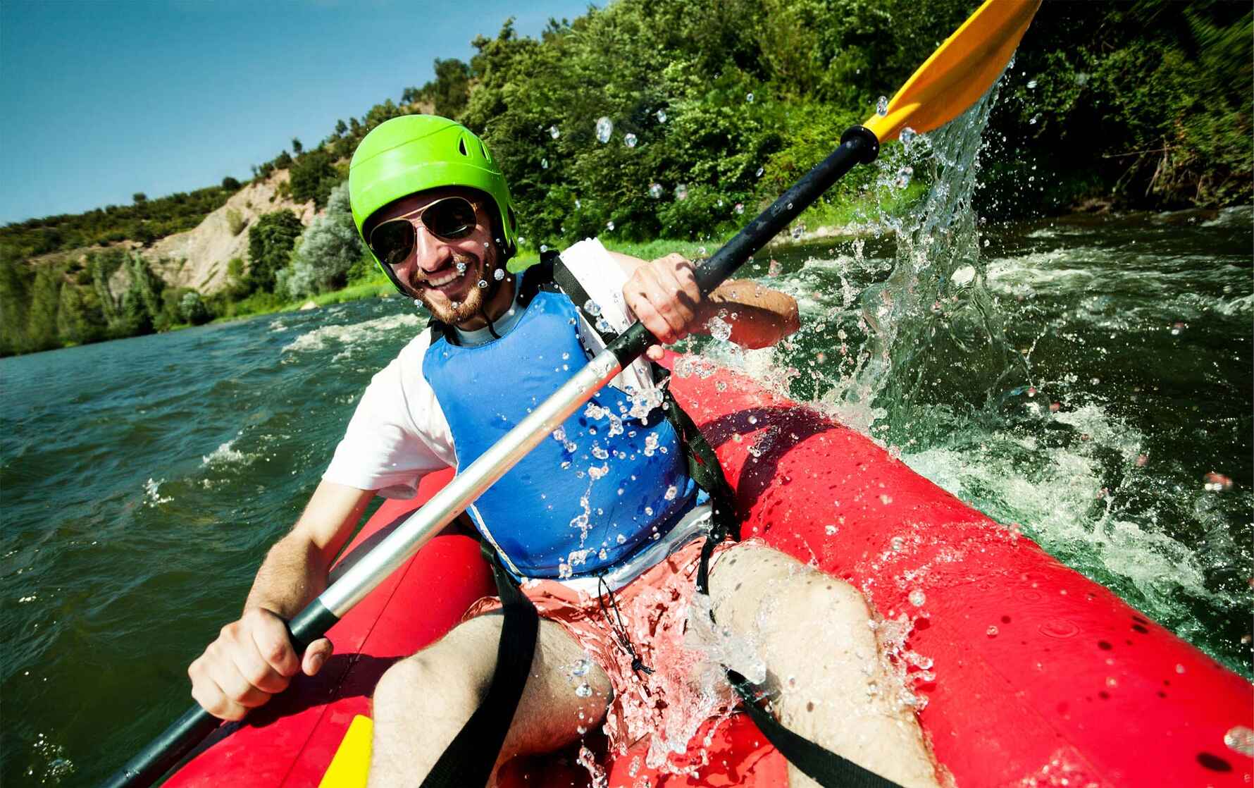 A person canoe rafting