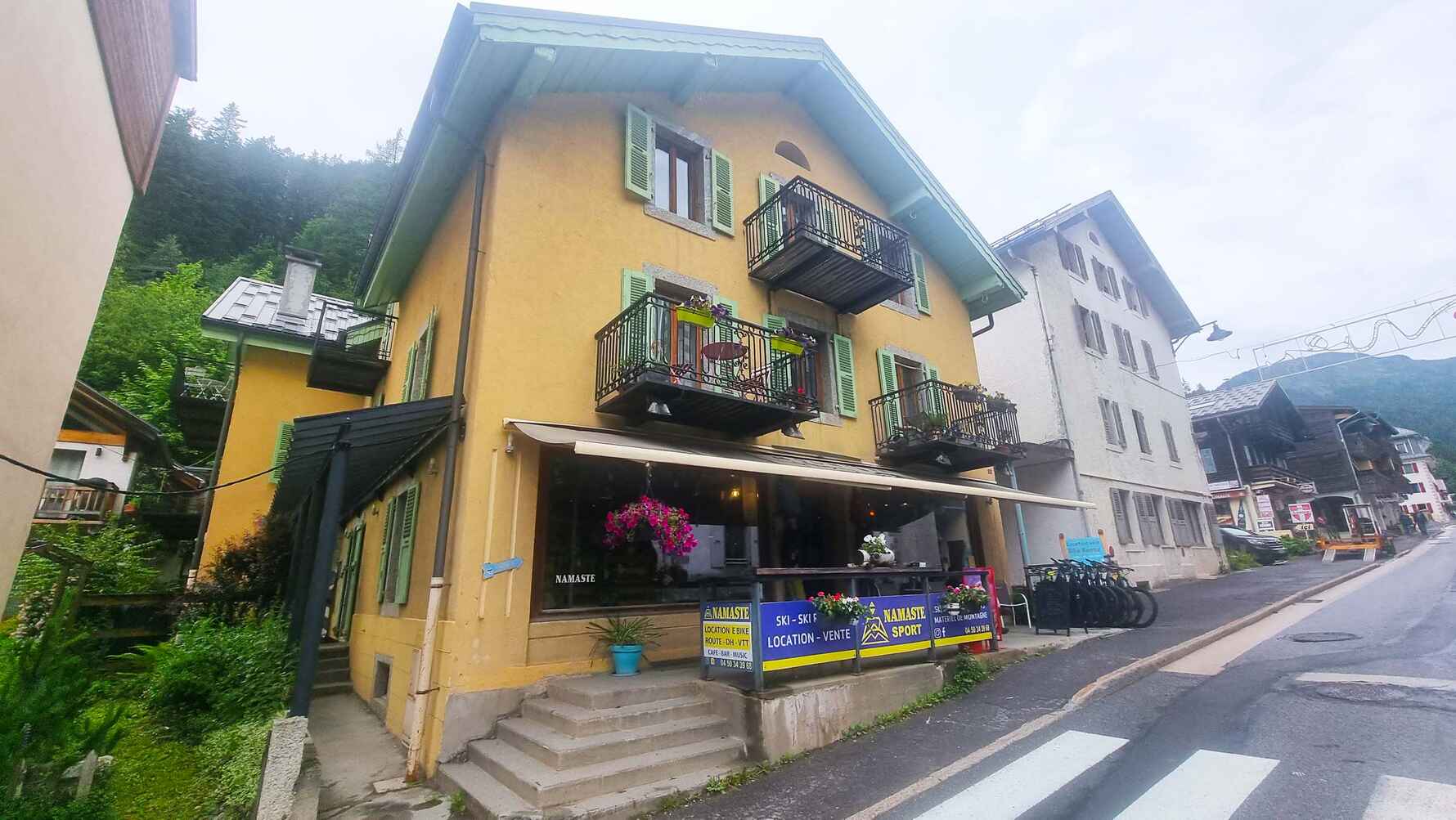 A view of Namaste shop in Argentiere