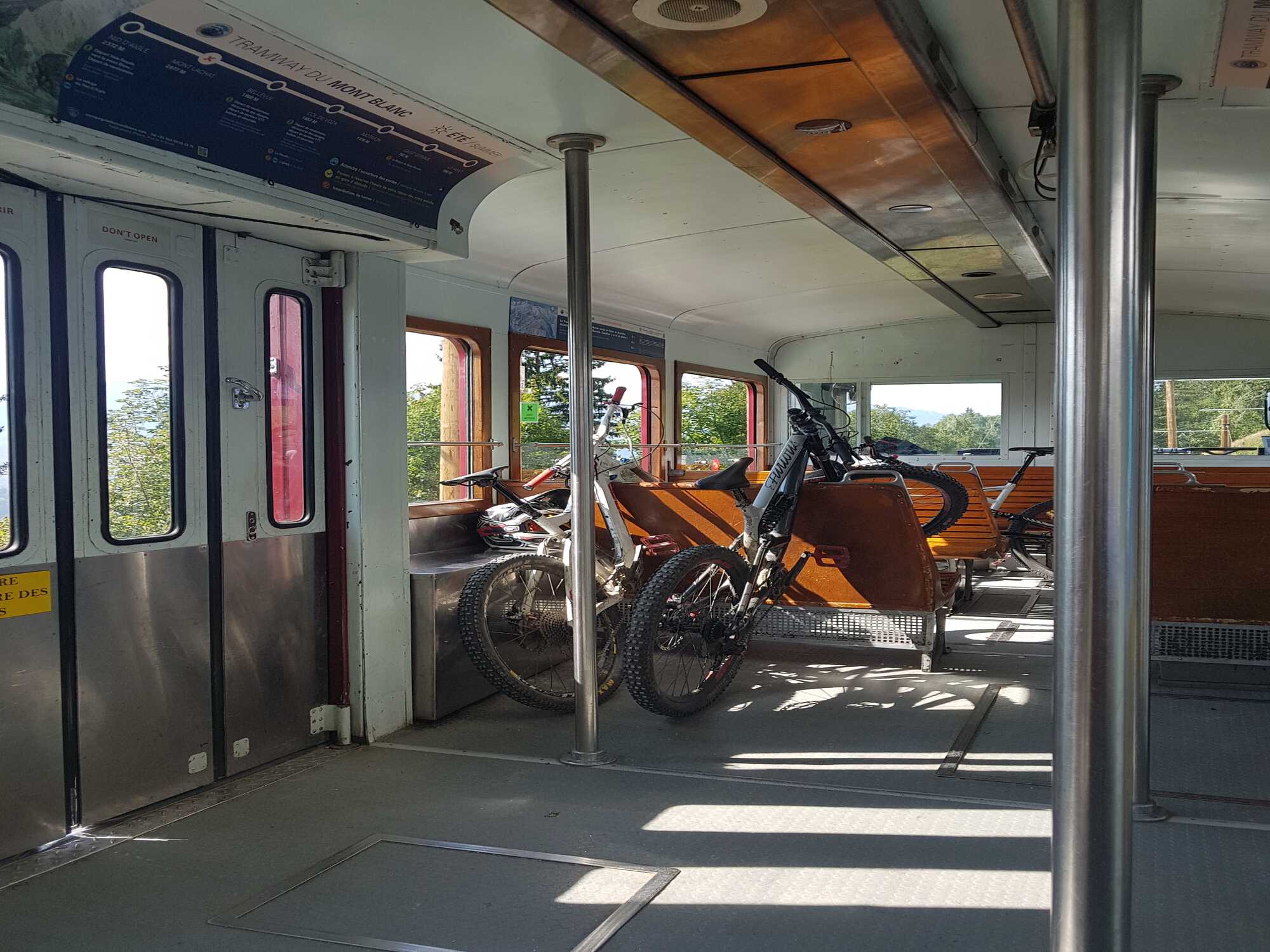image of inside a train showing bikes