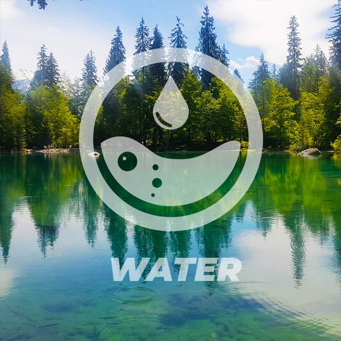 image of a lake with a water logo