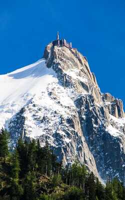 A view of the Aguille du Midi in Chamonix